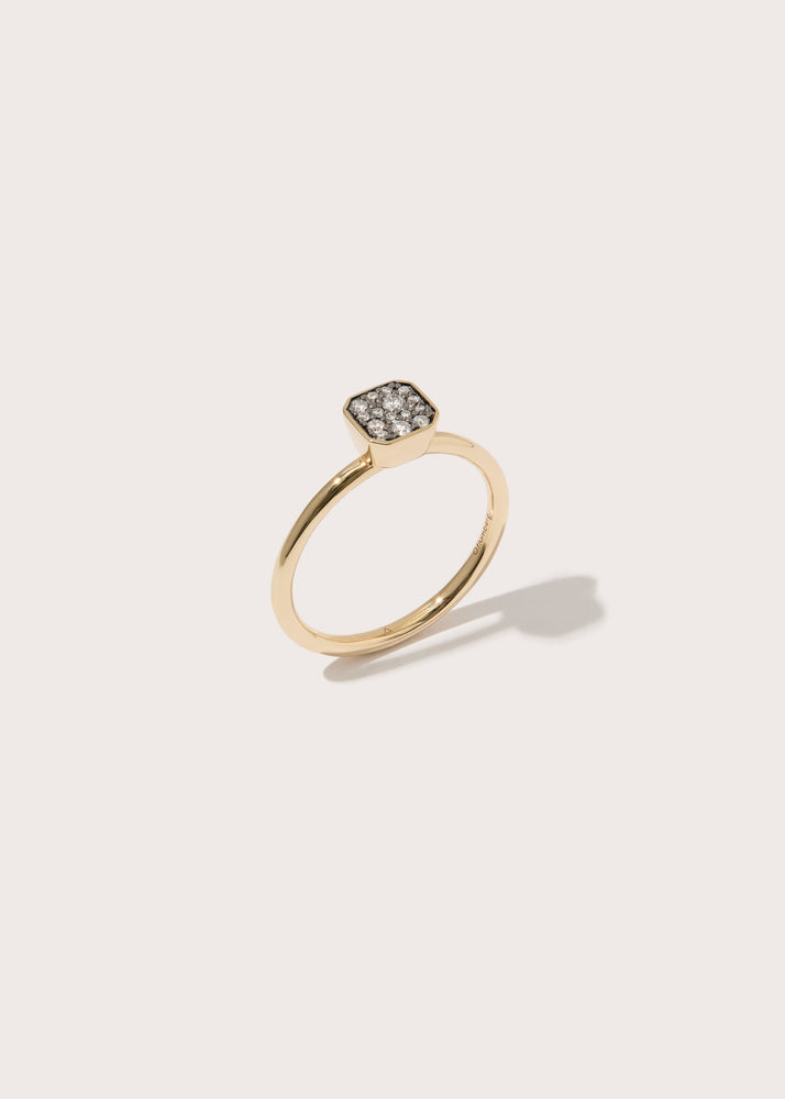 Slim Midnight Diamond Domino Ring