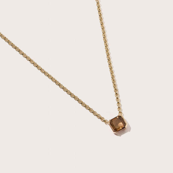 Smokey Quartz Domino Necklace