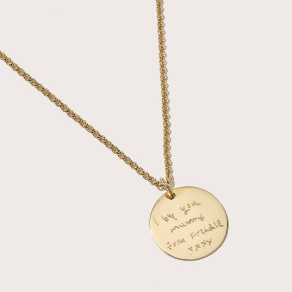 Large Solid Gold Disc with Picture Engraving