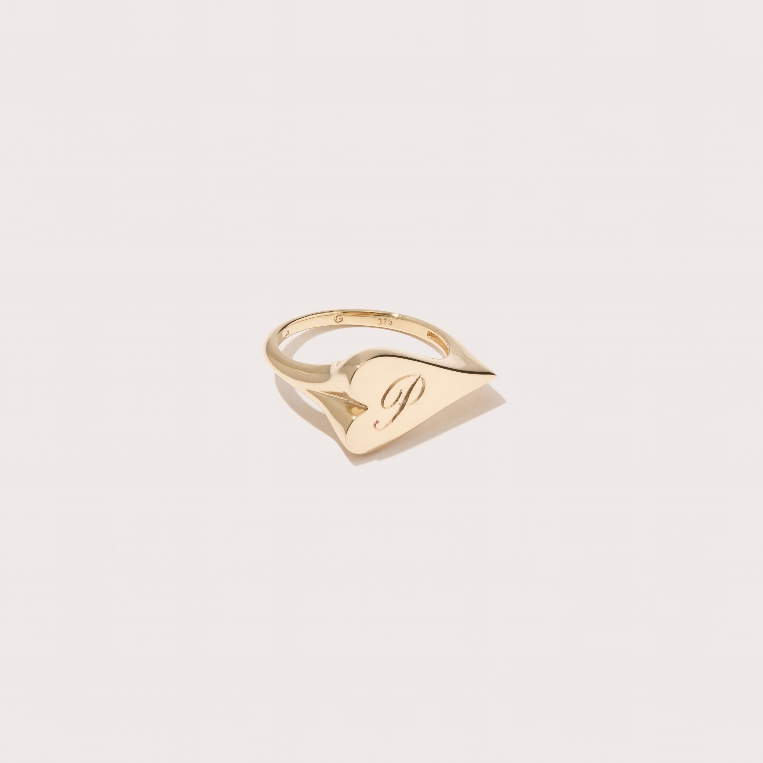 Heart Signet Ring with Complimentary Hand Engraving