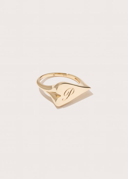 Heart Signet Ring with Complimentary Hand Engraving