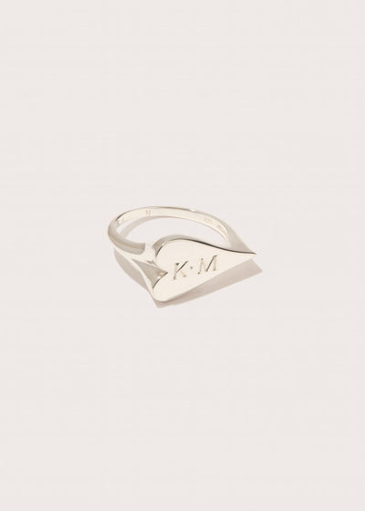 Heart Signet Ring with Complimentary Hand Engraving