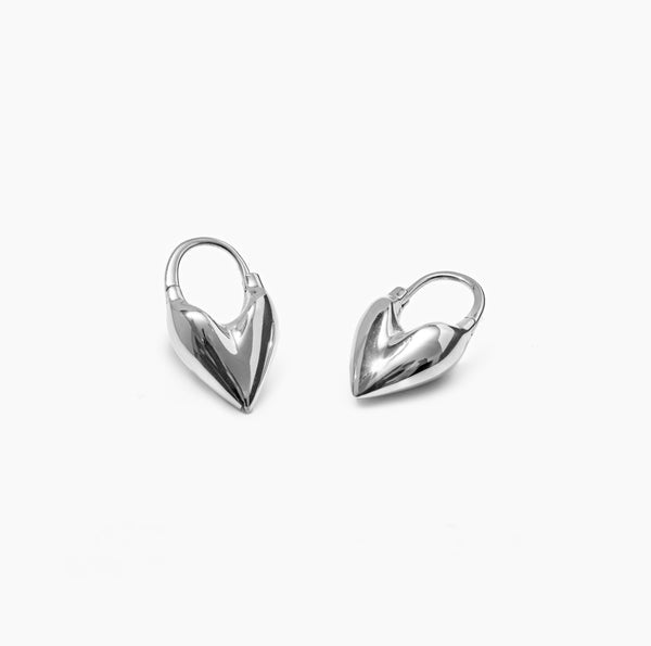 Sterling silver roscida heart hoops