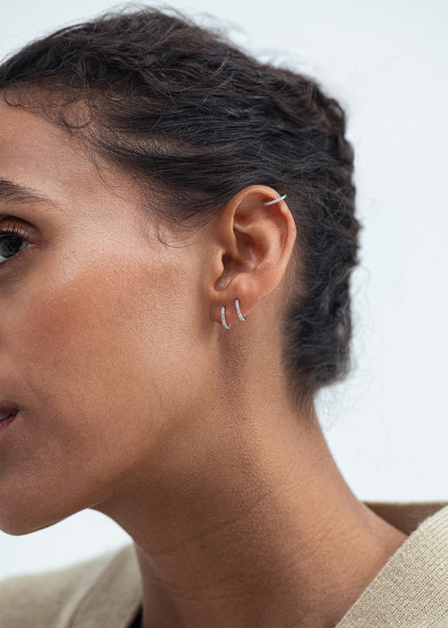 White Gold Diamond Huggies