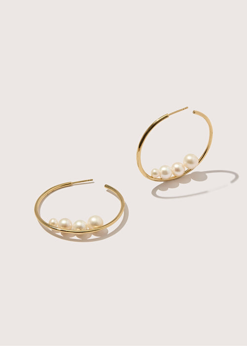 Large Pearl Hoops