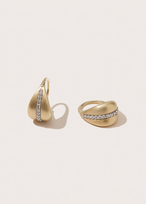 Satin Pave Roscida Hoops