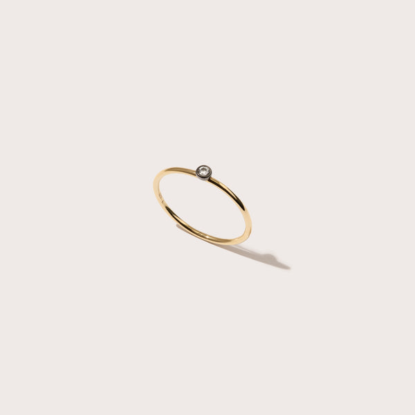 Midnight Bezel Set Diamond Thread Ring