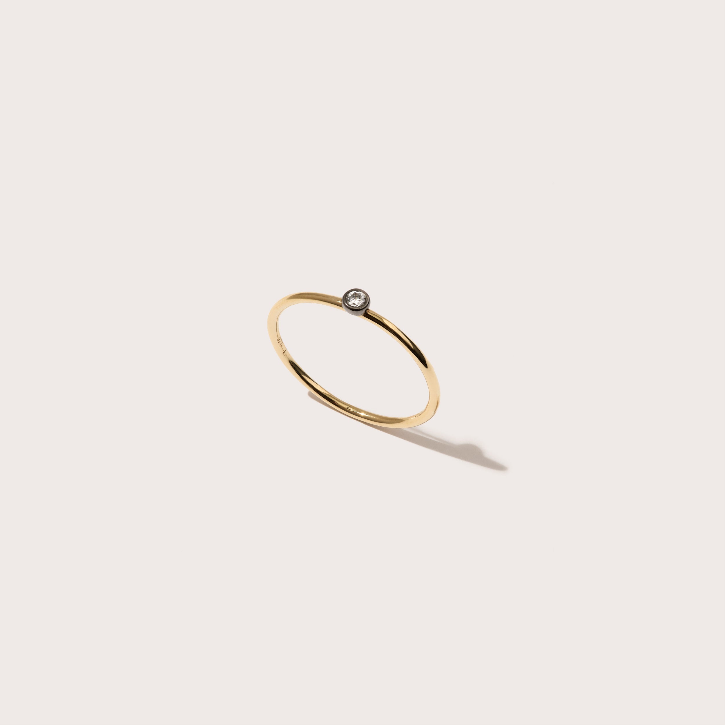 Midnight Bezel Set Diamond Thread Ring