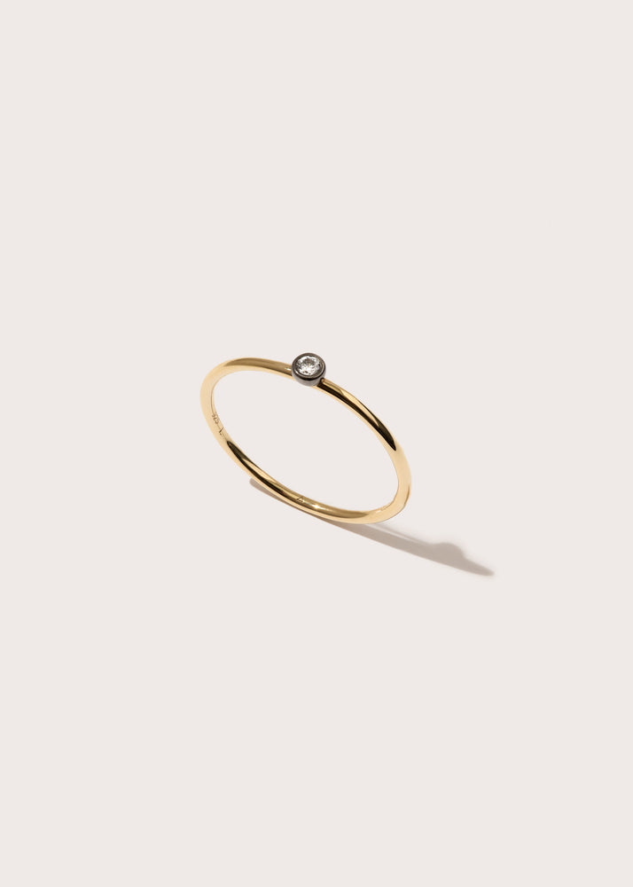 Midnight Bezel Set Diamond Thread Ring