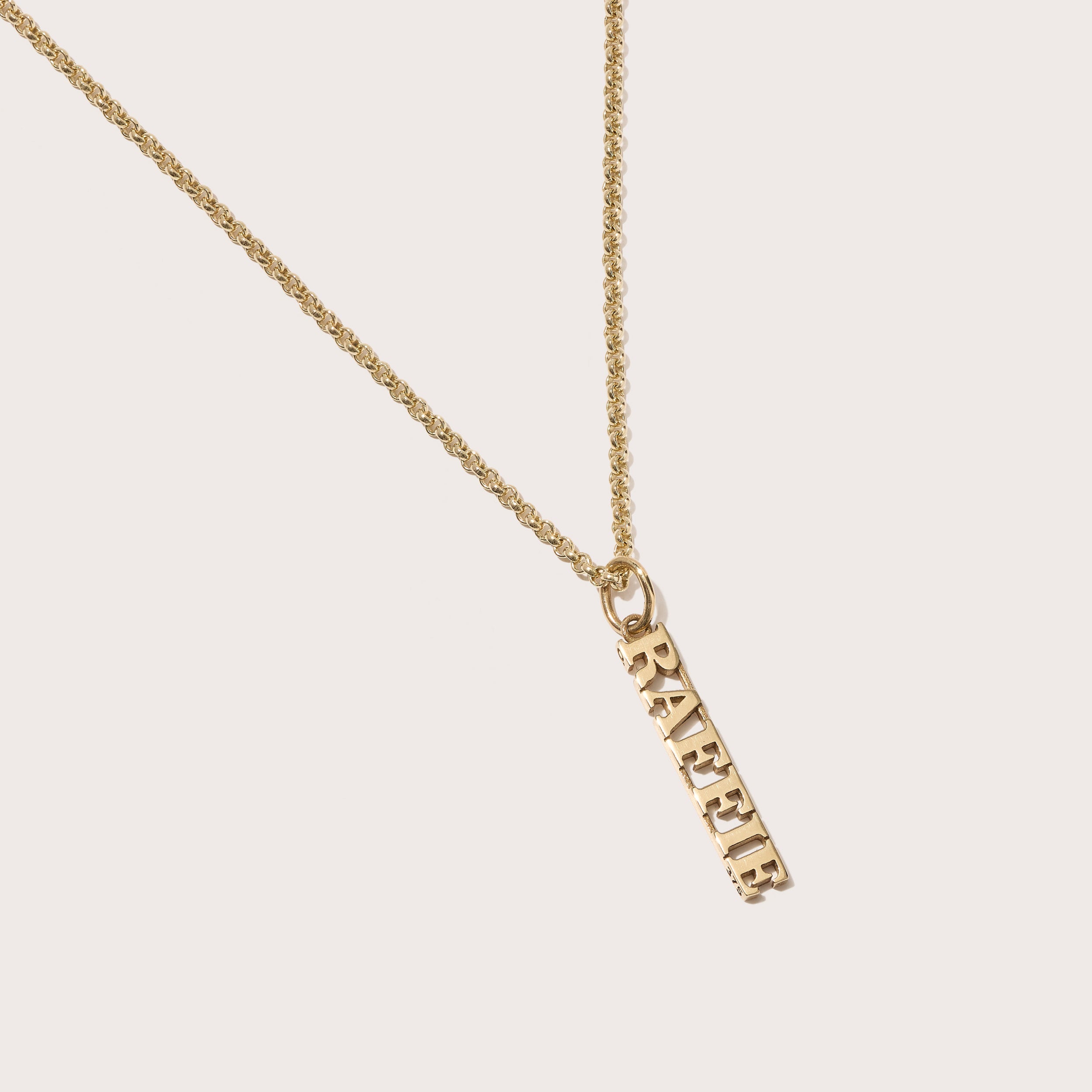 Solid Gold Name Pendant (Made To Order)