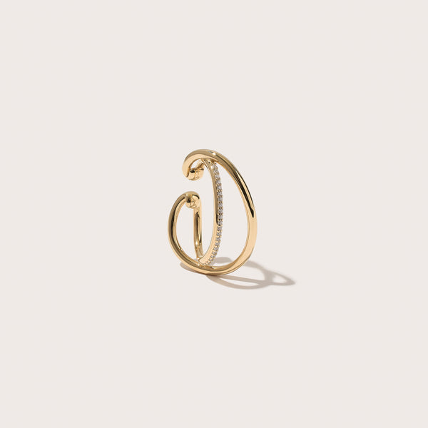 Pavé Dual Curve Ear Cuff
