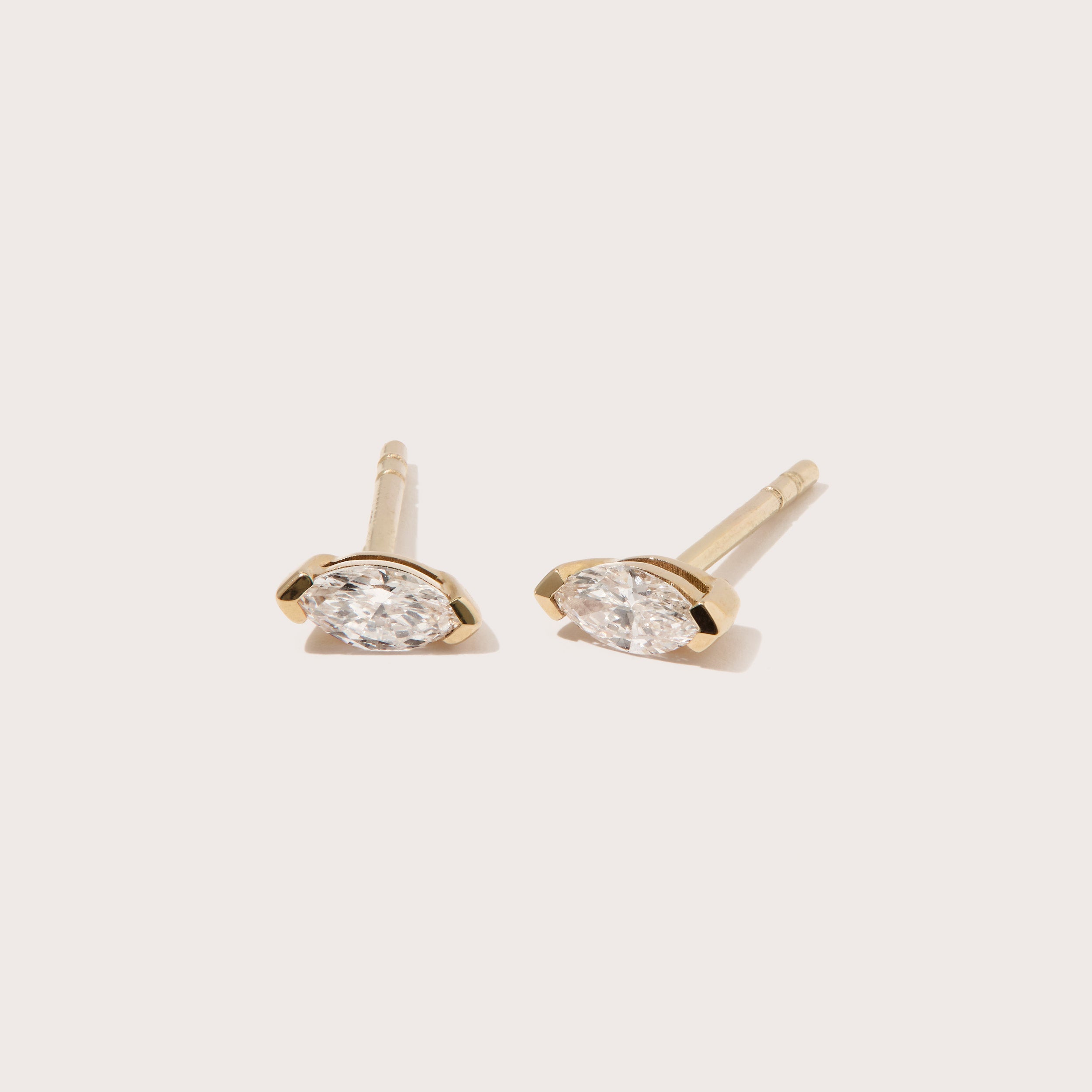 Large Marquise Diamond Studs