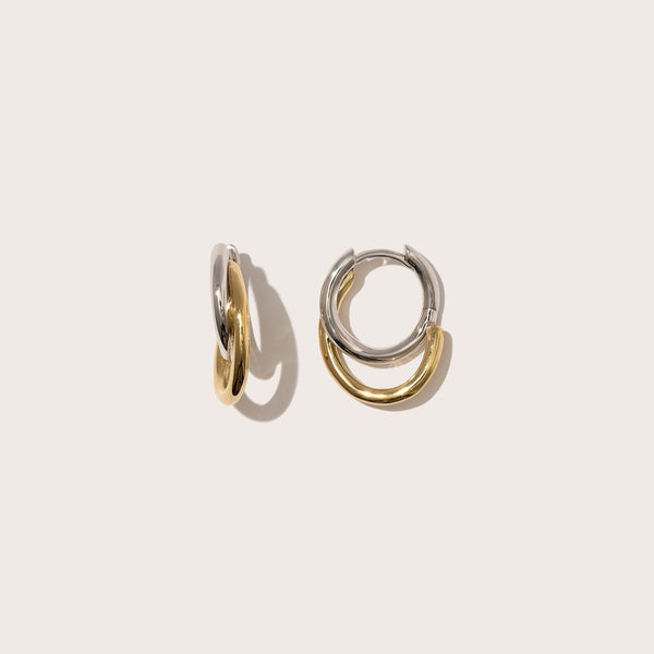 Small Mixed Metal Spiralis Hoops