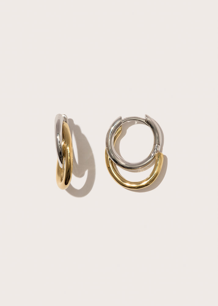 Small Mixed Metal Spiralis Hoops