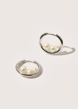 Trio Pearl Hoops