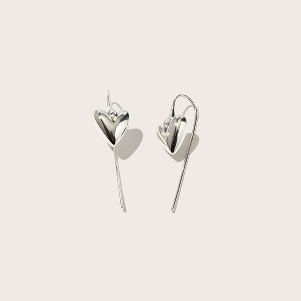 Carved Heart Hook Earrings
