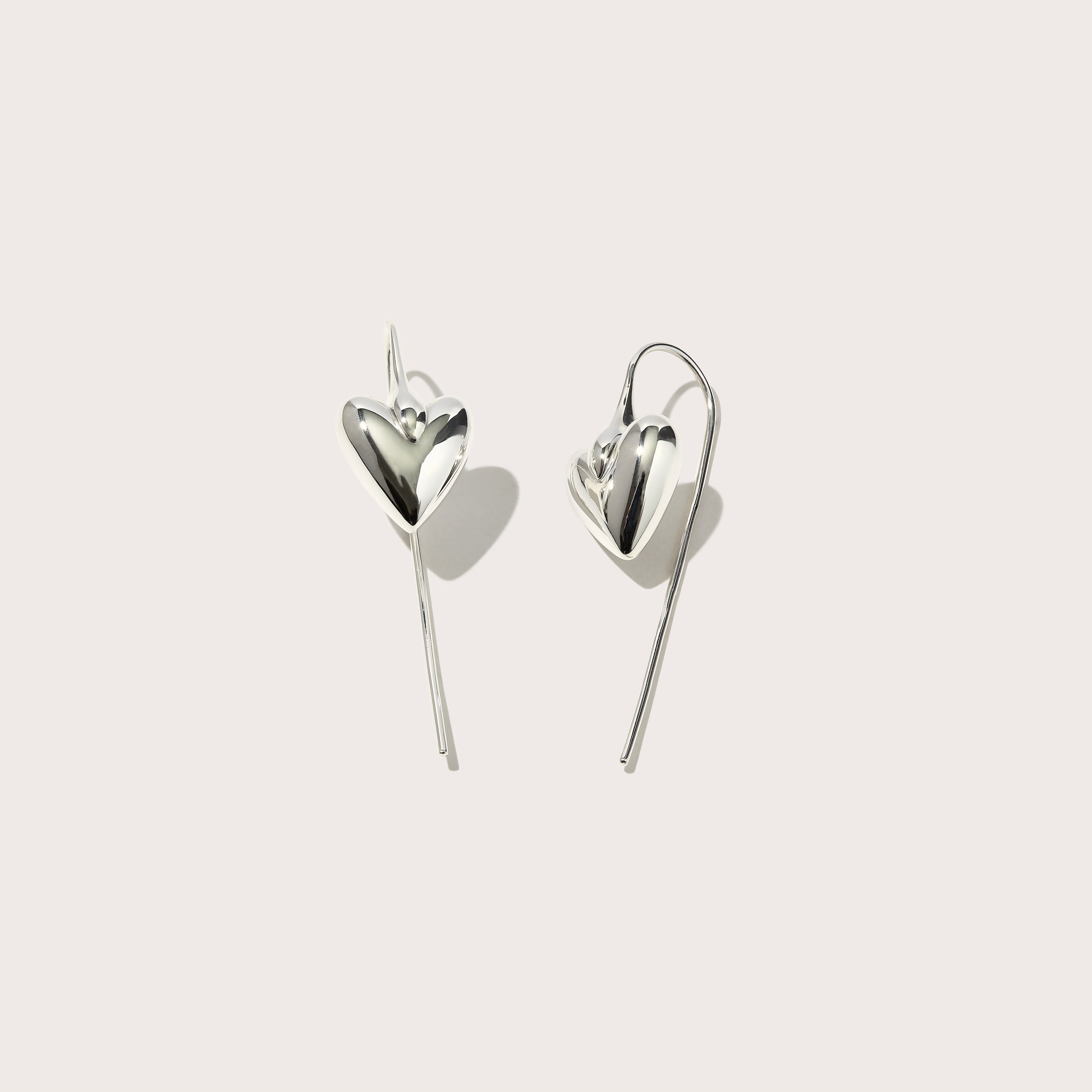 Carved Heart Hook Earrings