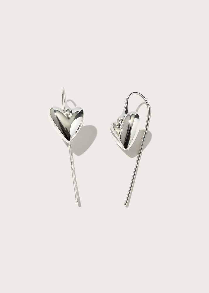 Carved Heart Hook Earrings