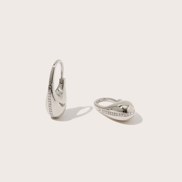 Pavé Roscida Drop Hoops