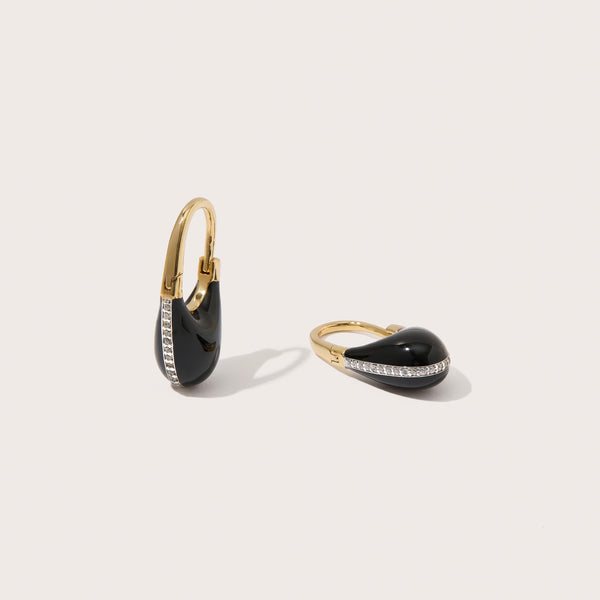 Pavé Roscida Drop Hoops
