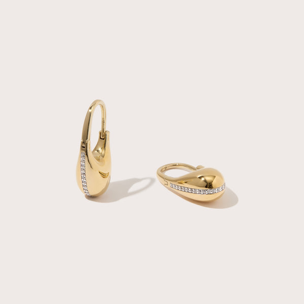 Pavé Roscida Drop Hoops