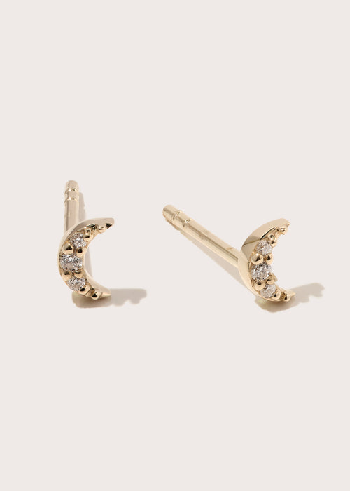 Diamond Moon Studs