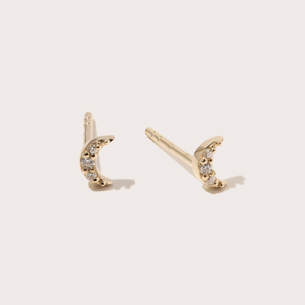 Diamond Moon Studs