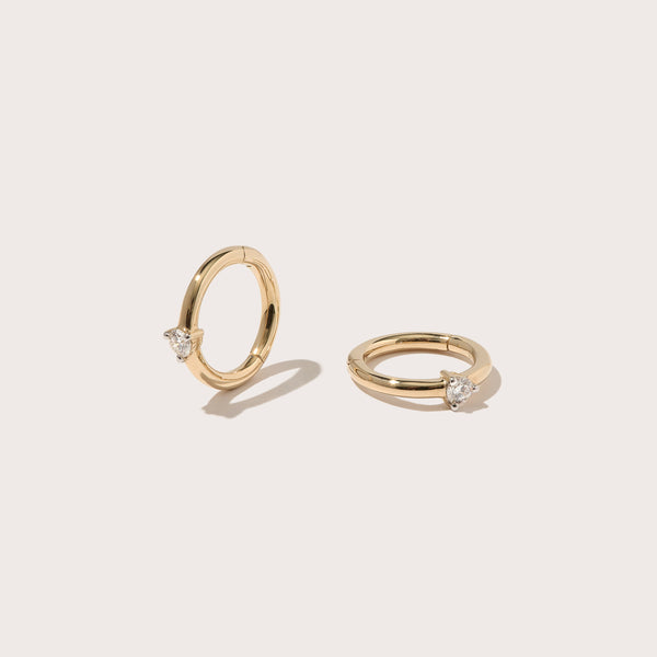 Bamboo Diamond Hoops