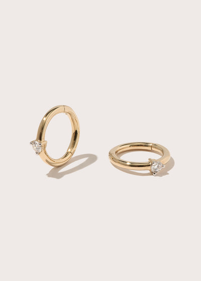 Bamboo Diamond Hoops