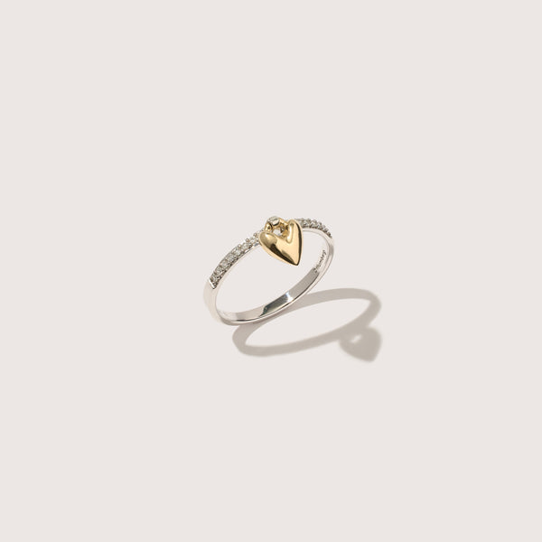 Diamond Heart Knocker Ring