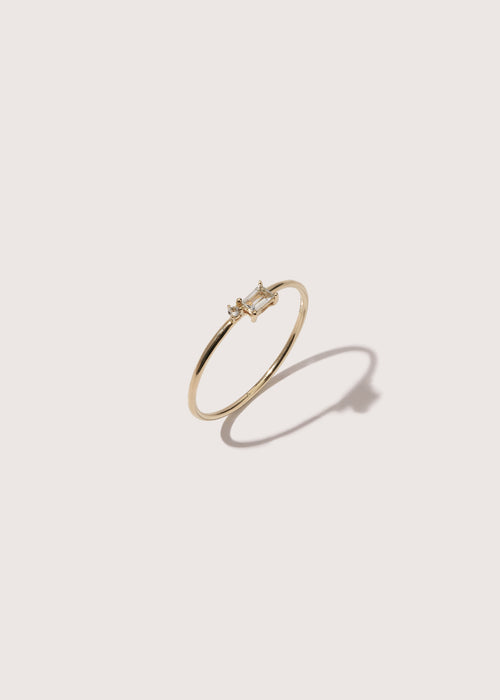 Baguette Topaz Bamboo Ring