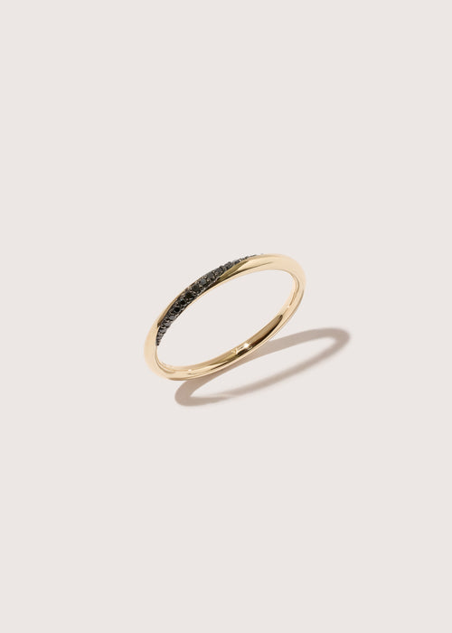 Twisted Black Diamond Thread Ring