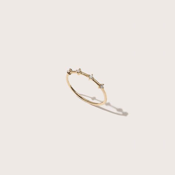 Four Stone Diamond Thread Ring
