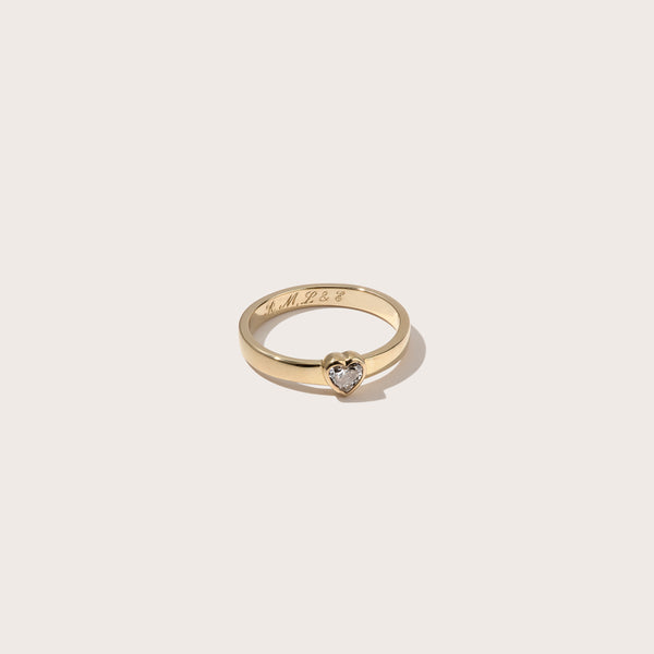 Diamond Heart Band Ring