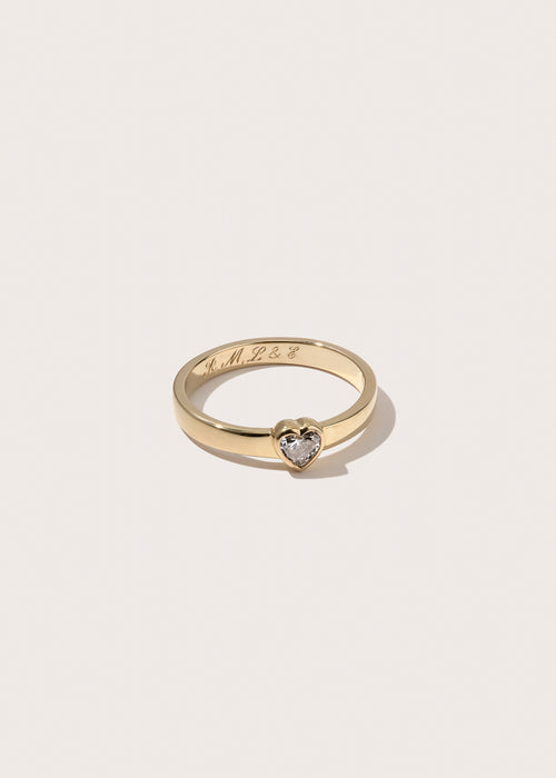 Diamond Heart Band Ring