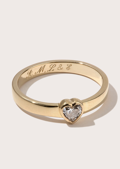 Diamond Heart Band Ring