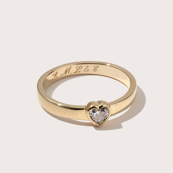 Diamond Heart Band Ring
