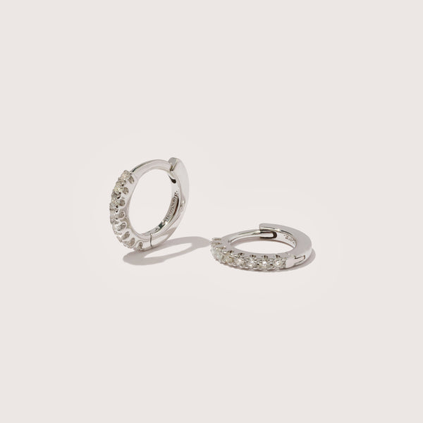 Small Diamond Huggie Hoops
