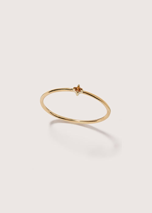 Orange Sapphire Bamboo Ring