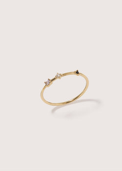 Three Stone Diamond Bamboo Ring