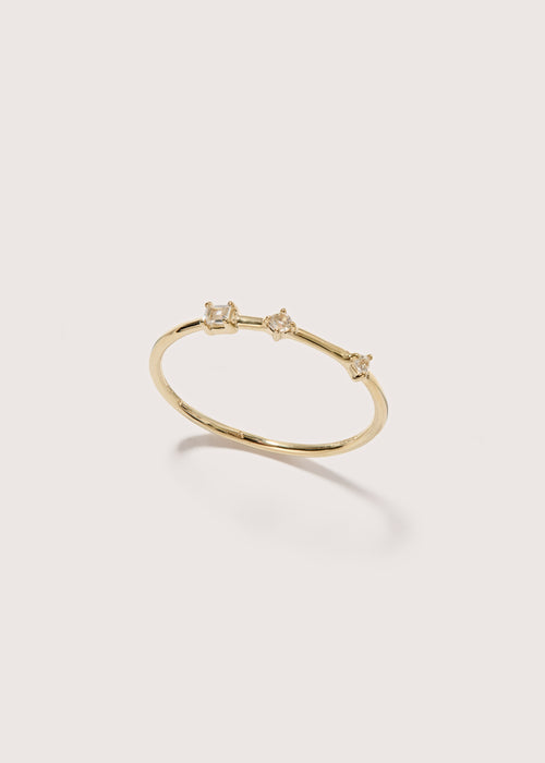 Three Stone Bamboo Ring