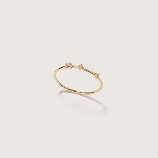 Three Stone Bamboo Ring