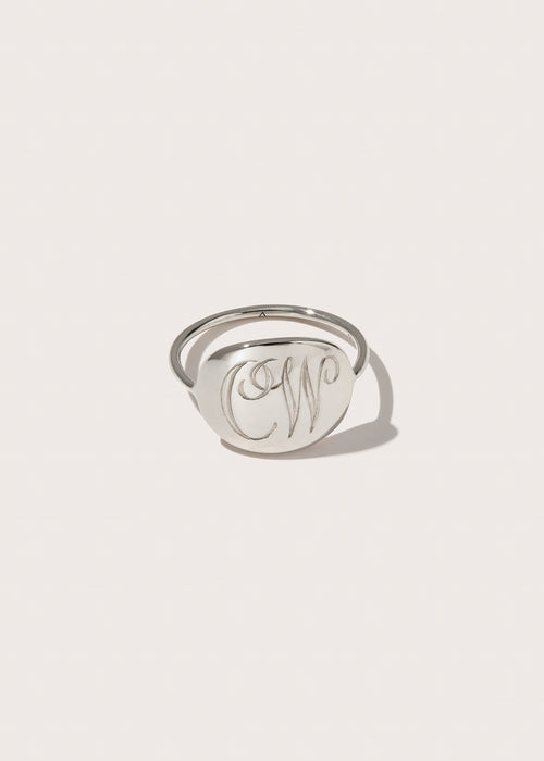 Modern Signet Ring with Complimentary Hand Engraving