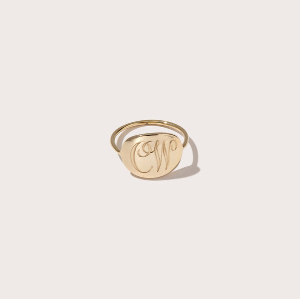 Modern Signet Ring with Complimentary Hand Engraving