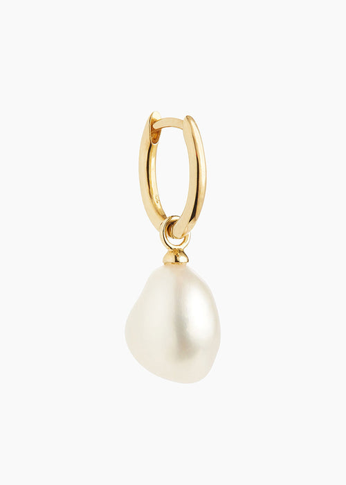 Mini Oval & Simple Pearl Charm