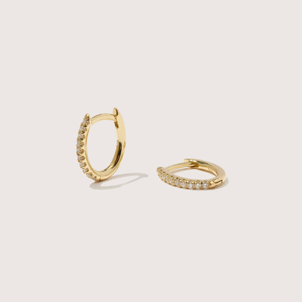 Diamond Mini Oval Hoops