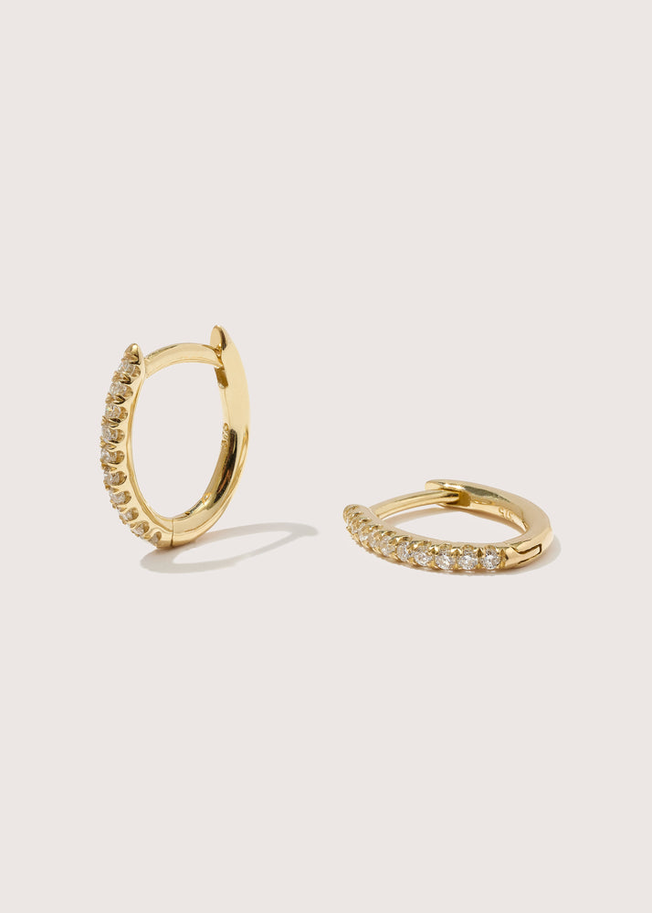 Diamond Mini Oval Hoops