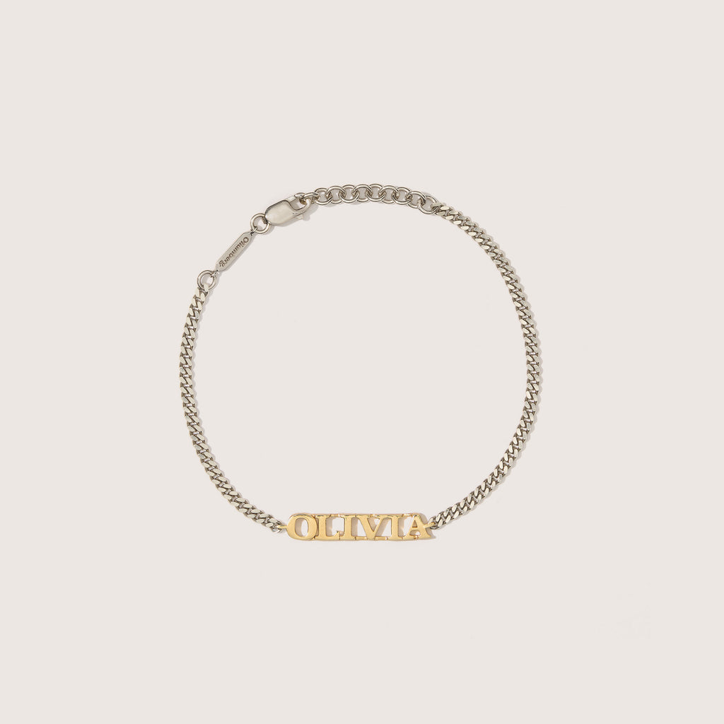 Mixed Metal Personalised Name Bracelet (Made To Order)