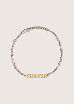 Mixed Metal Personalised Name Bracelet (Made To Order)