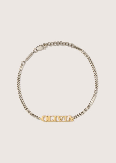 Mixed Metal Personalised Name Bracelet (Made To Order)